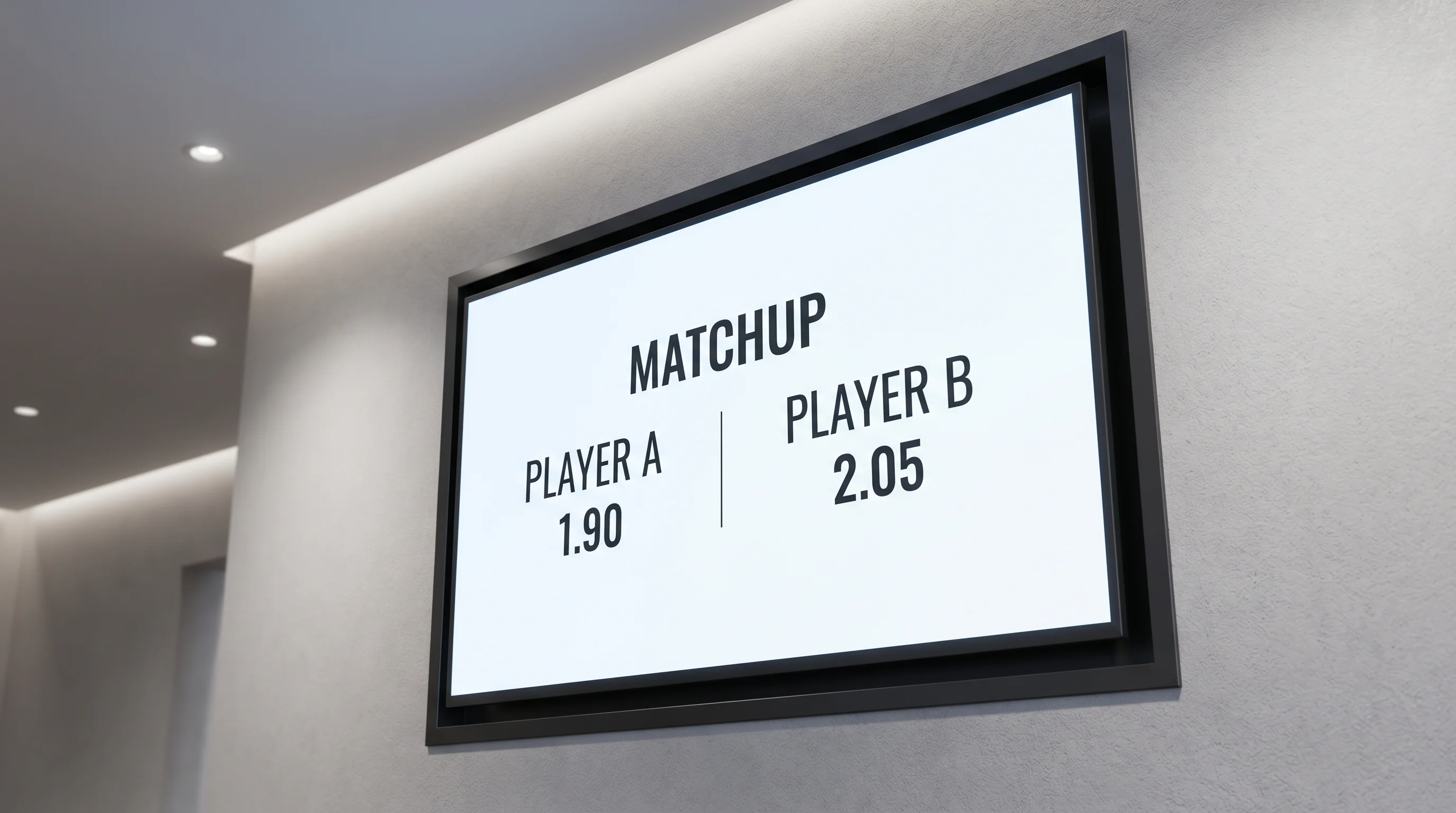Head-to-head odds board showing two player prices for a UK golf matchup