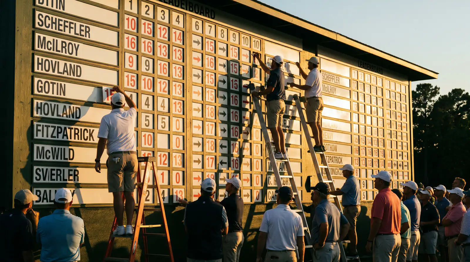 Saturday afternoon leaderboard at the PGA Championship with mid-round position changes