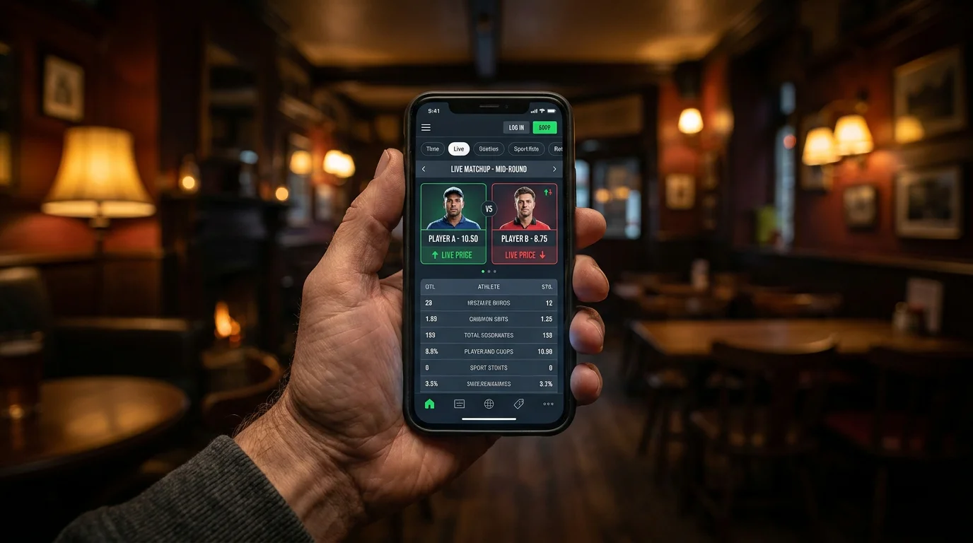 Mid-round head-to-head live matchup screen on a UK betting interface