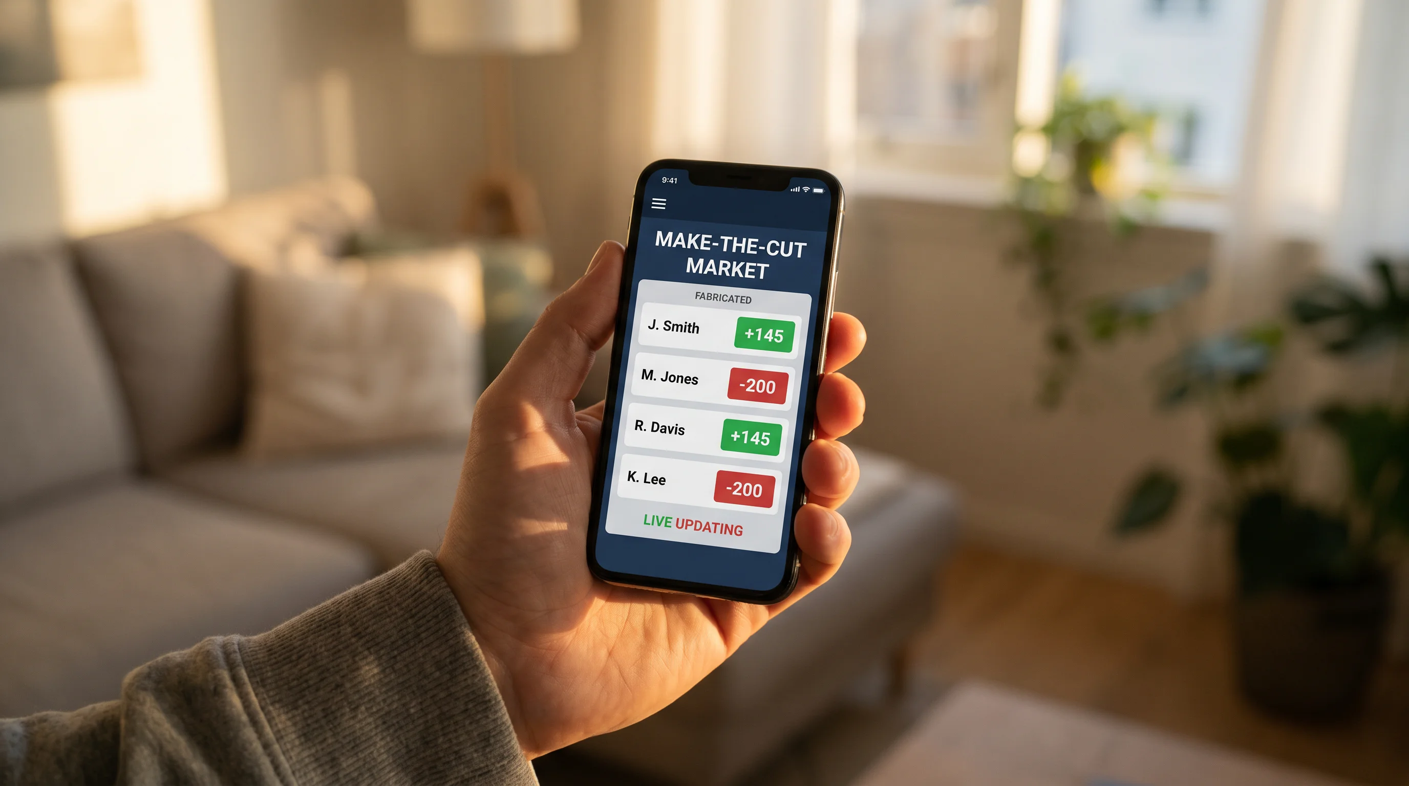 Live make-the-cut betting market on a Friday afternoon UK mobile screen