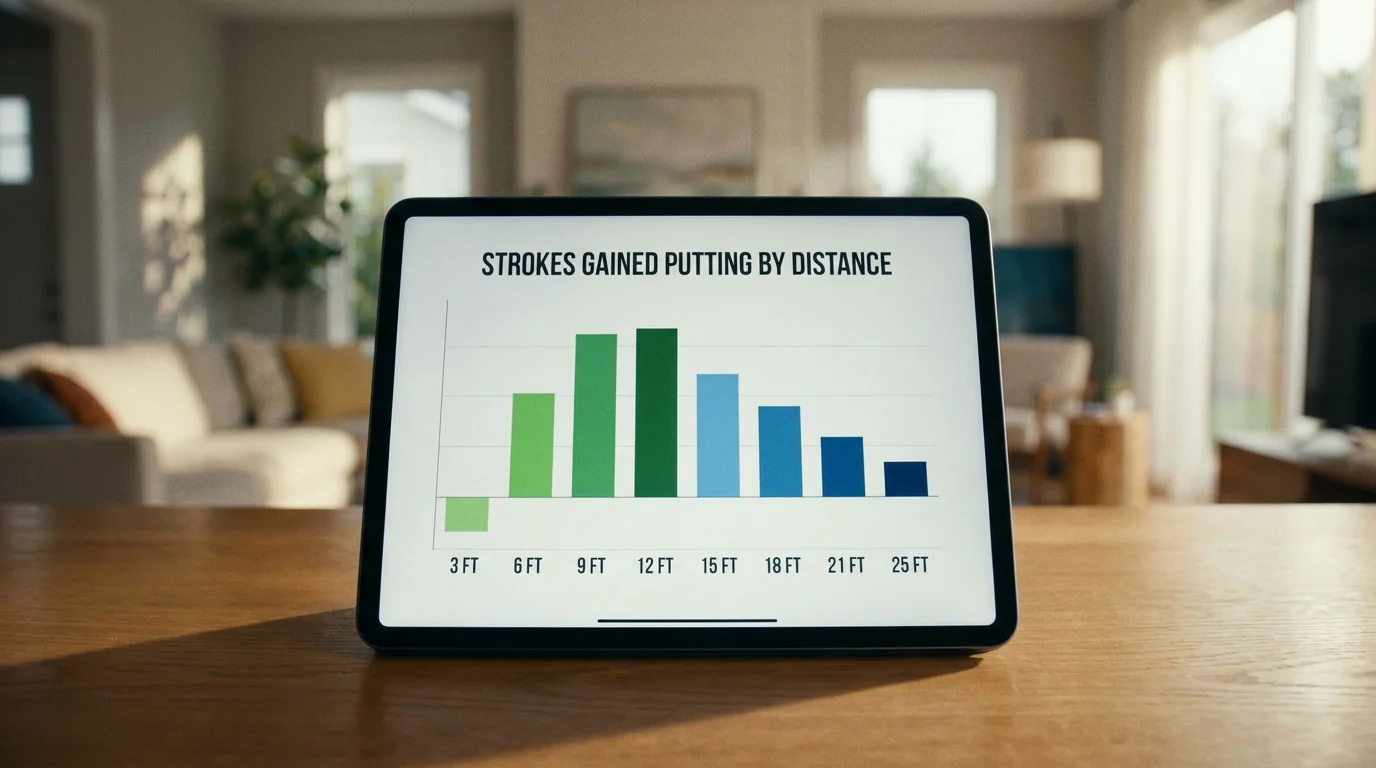 Strokes gained putting by distance buckets shown on a clean chart
