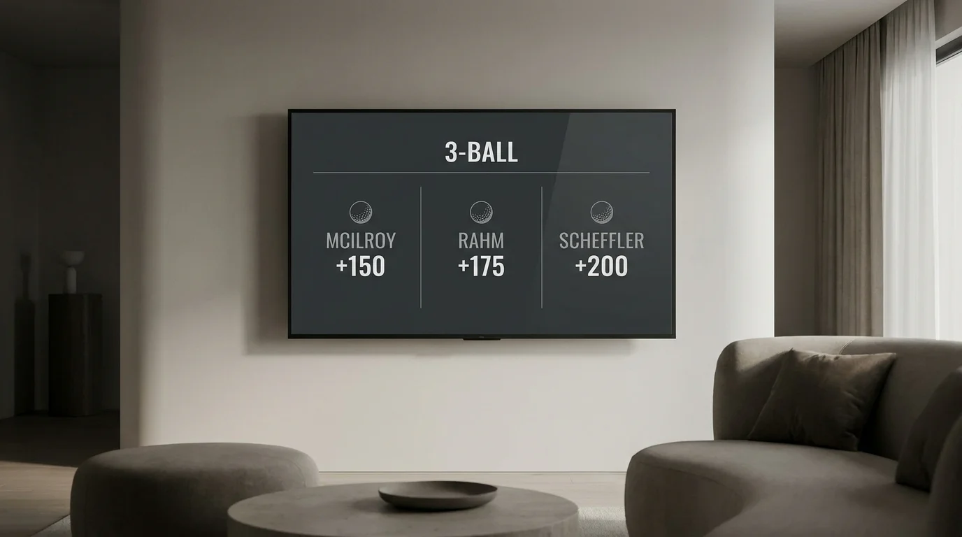 Three-ball odds pricing board showing three player prices side by side
